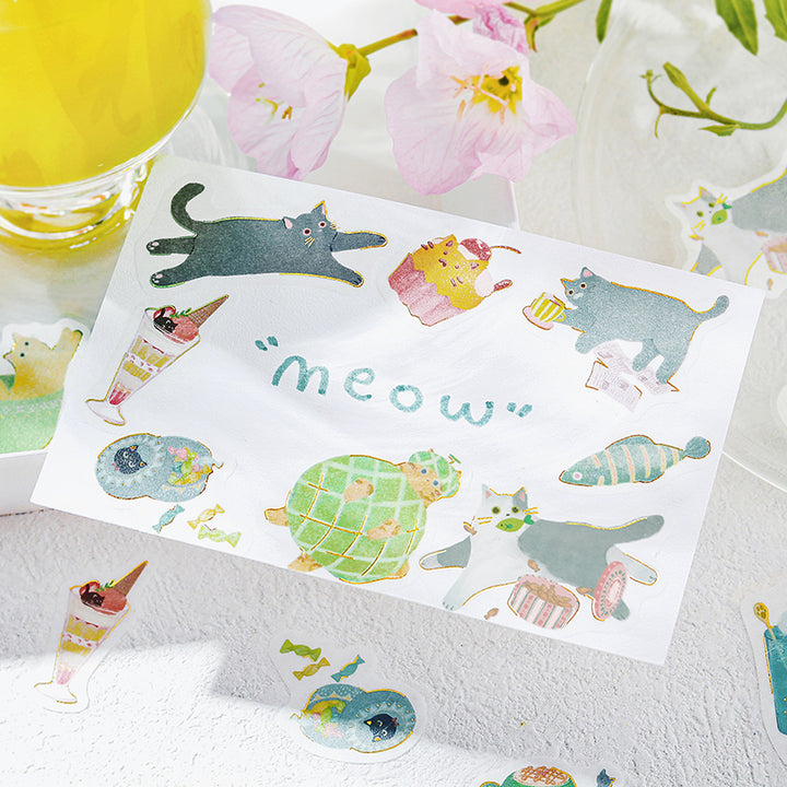 BGM Foil Stamping Flake Seal: Nyan Cafe - Melon — with packaging