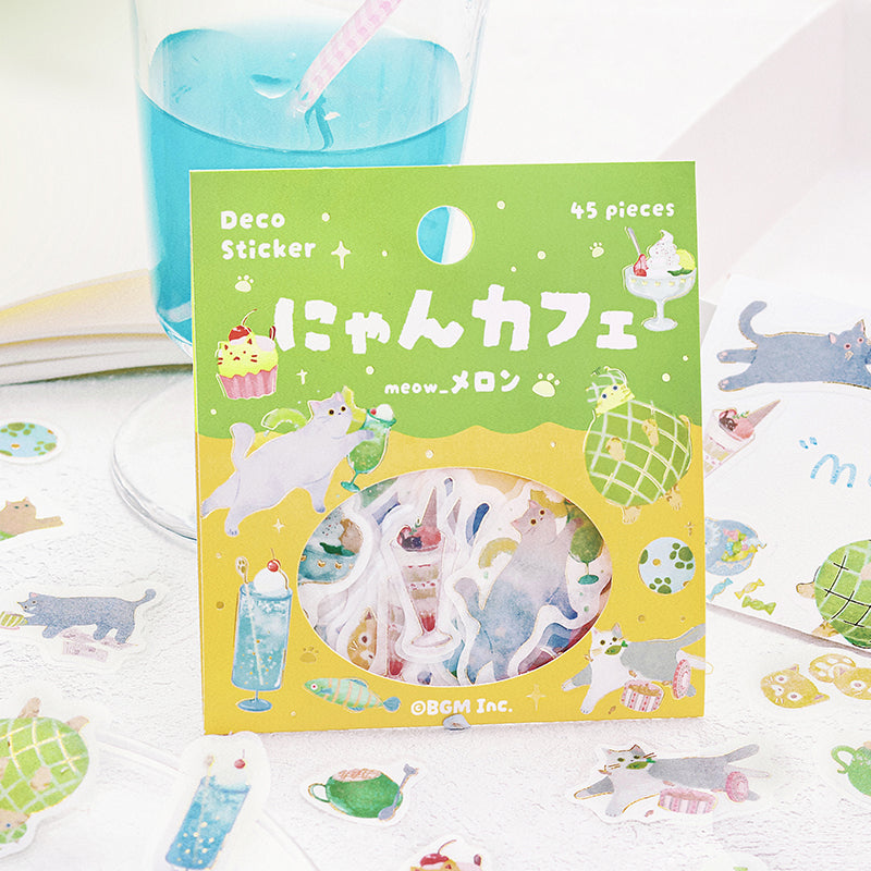 BGM Foil Stamping Flake Seal: Nyan Cafe - Melon — detail view