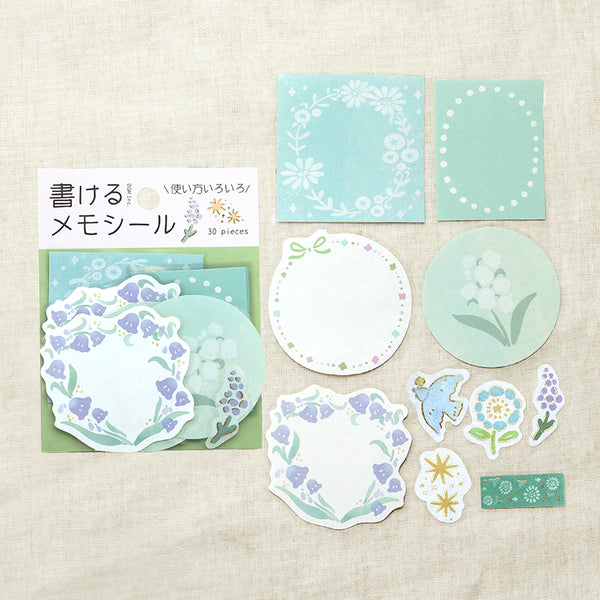 Load image into Gallery viewer, BGM Foil Stamping Memo Seal: Flower Weather - Midori
