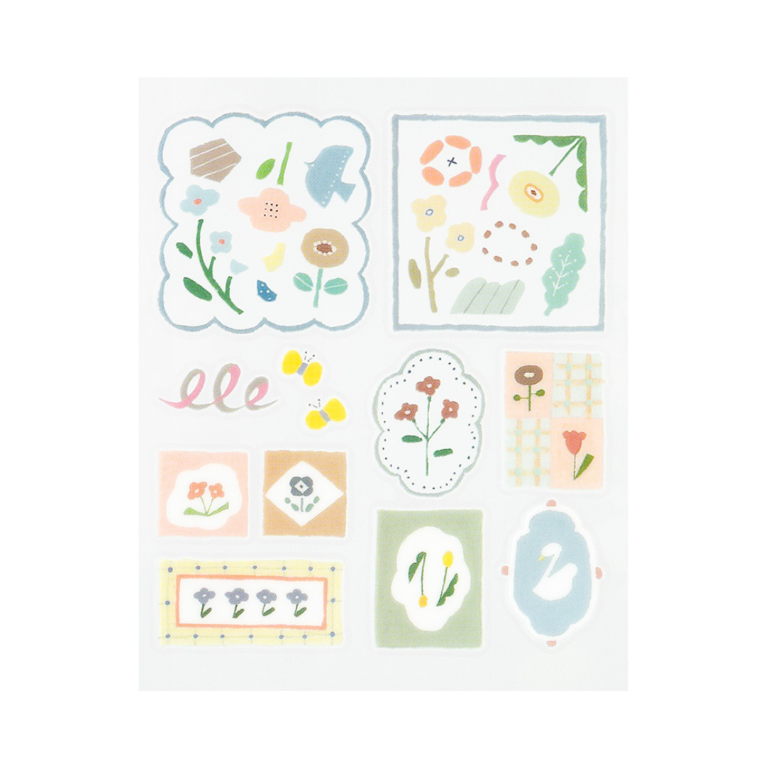 Midori Glossy Transfer Sticker in Nordic Tile — Midori decorative sticker — for journaling, planners and scrapbooking, at Cityluxe Singapore