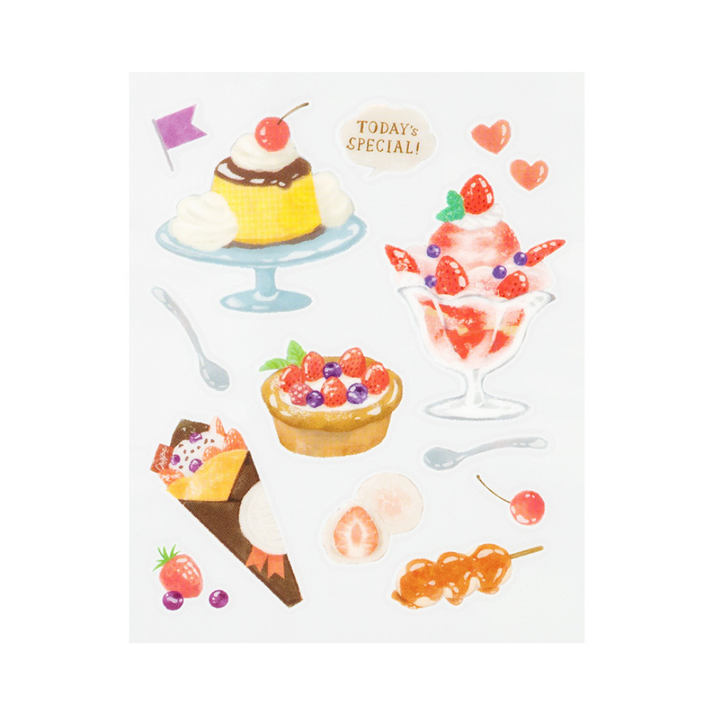 Midori Glossy Transfer Sticker in Snack — Midori decorative sticker — for journaling, planners and scrapbooking, at Cityluxe Singapore