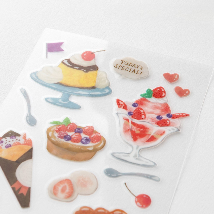 Midori Glossy Transfer Sticker in Snack — Midori decorative sticker — for journaling, planners and scrapbooking, at Cityluxe Singapore