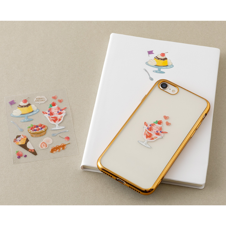 Midori Glossy Transfer Sticker in Snack — Midori decorative sticker — for journaling, planners and scrapbooking, at Cityluxe Singapore