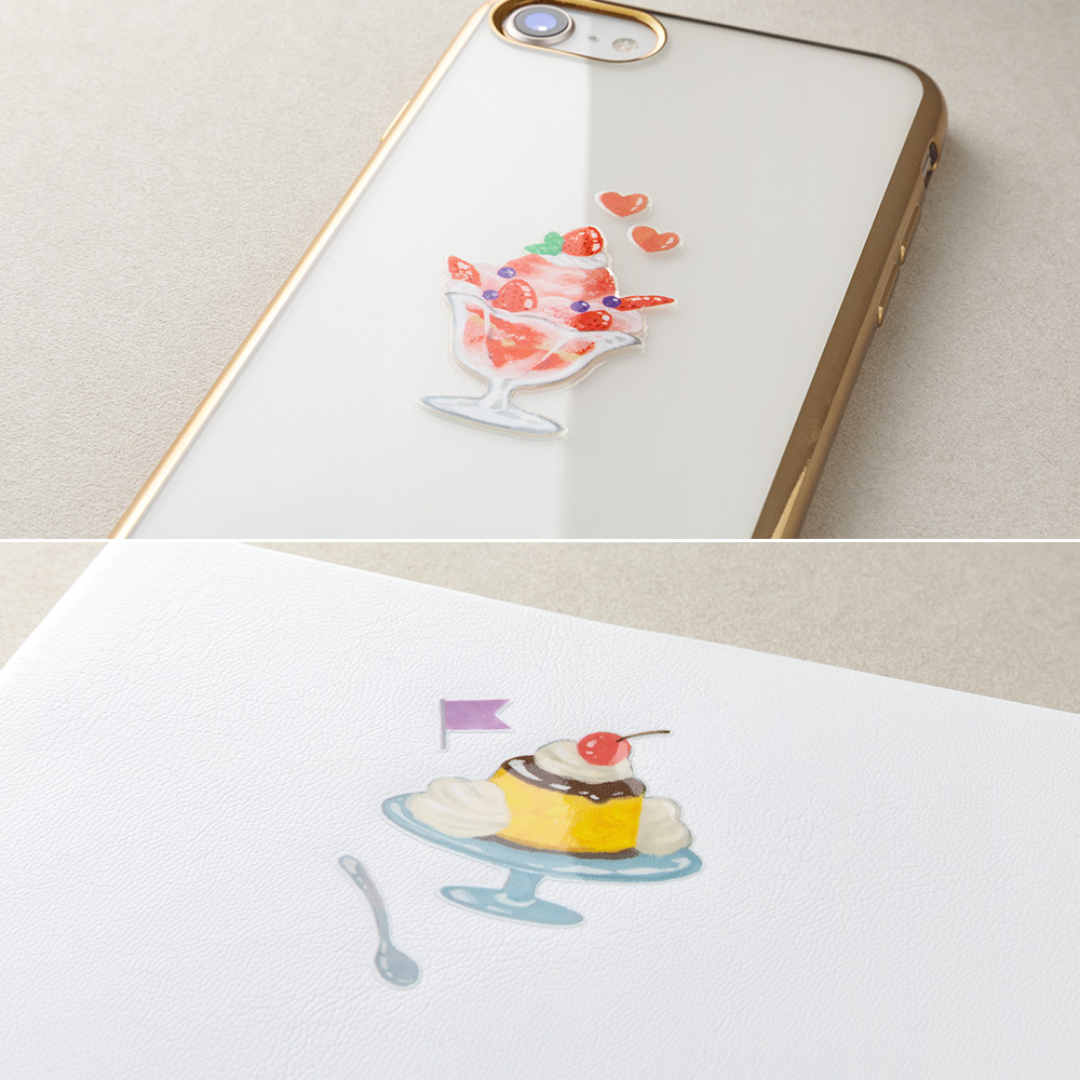 Midori Glossy Transfer Sticker in Snack — Midori decorative sticker — for journaling, planners and scrapbooking, at Cityluxe Singapore