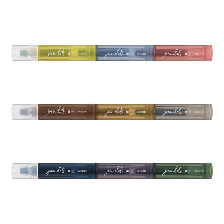 Midori Join Dots Connecting Pen in 3-Pack Grayish Tone — Midori connecting pen — premium stationery and lifestyle, at Cityluxe Singapore