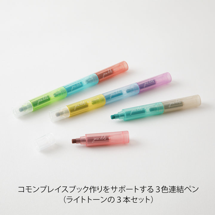Midori Join Dots Connecting Pen in 3-Pack Right Tone — Midori connecting pen — premium stationery and lifestyle, at Cityluxe Singapore