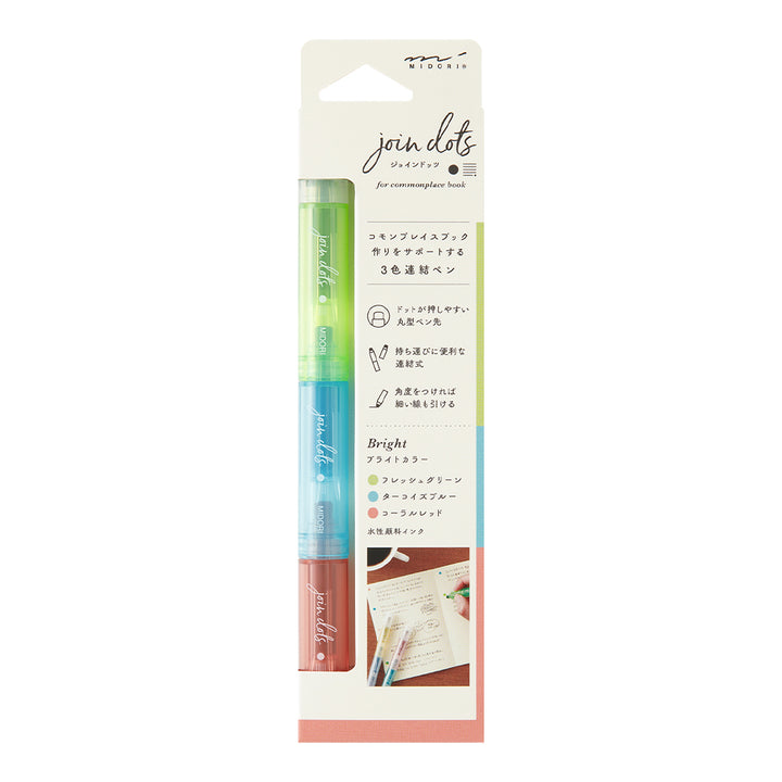 Midori Join Dots Connecting Pen in Bright — Midori connecting pen — premium stationery and lifestyle, at Cityluxe Singapore