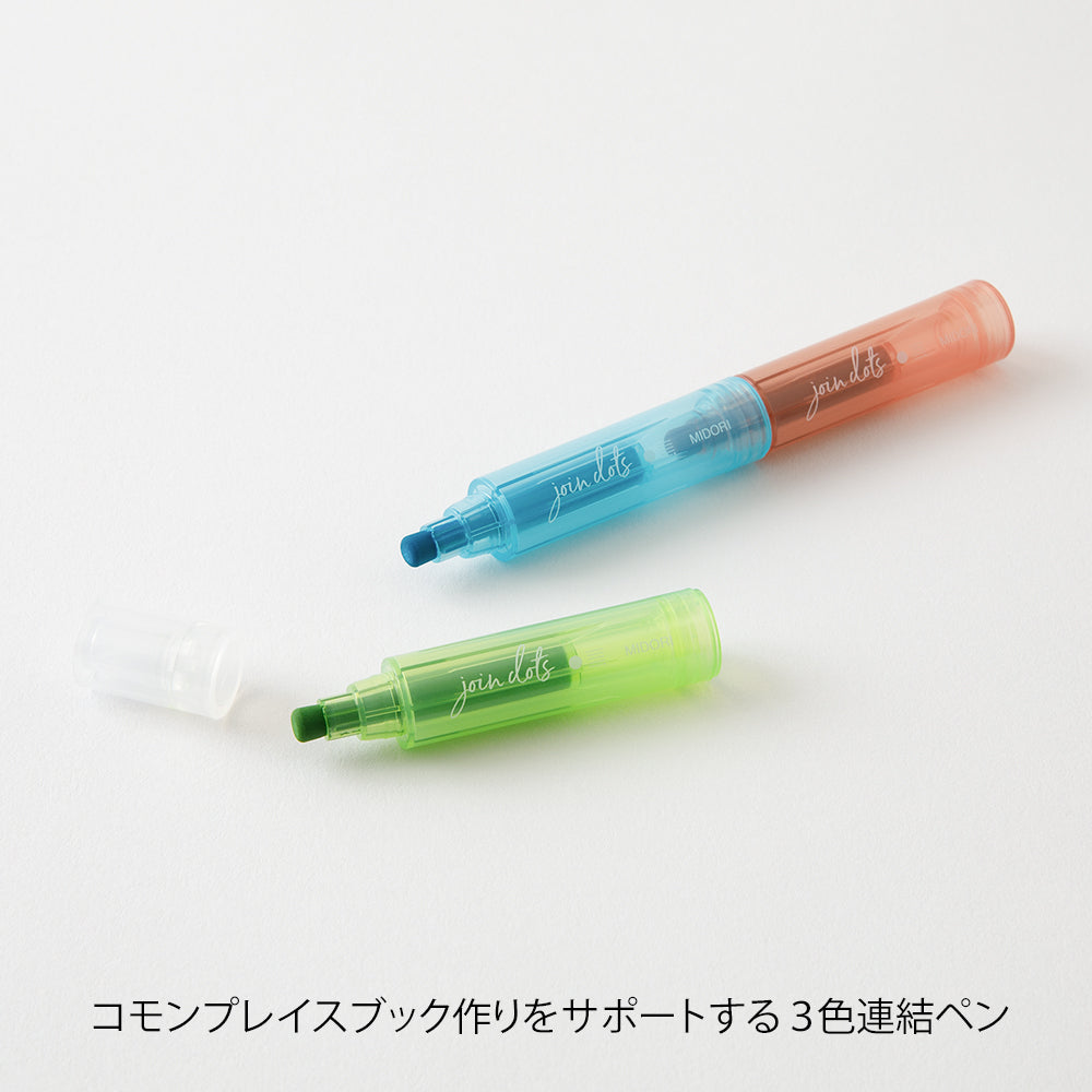 Midori Join Dots Connecting Pen in Bright — Midori connecting pen — premium stationery and lifestyle, at Cityluxe Singapore