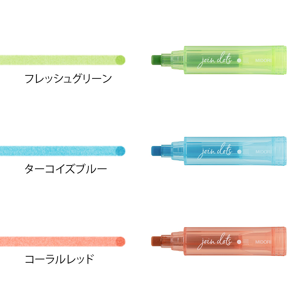 Midori Join Dots Connecting Pen in Bright — Midori connecting pen — premium stationery and lifestyle, at Cityluxe Singapore