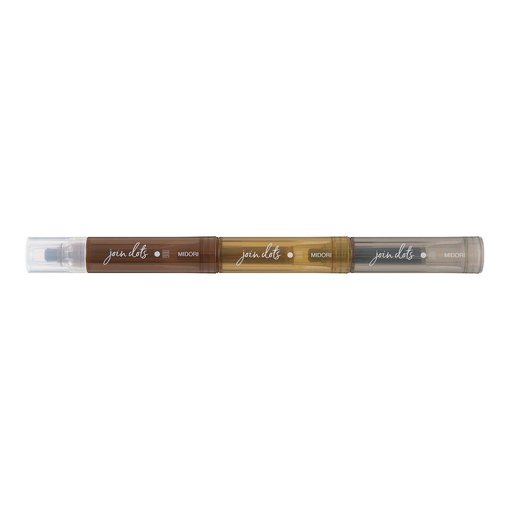 Midori Join Dots Connecting Pen in Mocha — Midori connecting pen — premium stationery and lifestyle, at Cityluxe Singapore