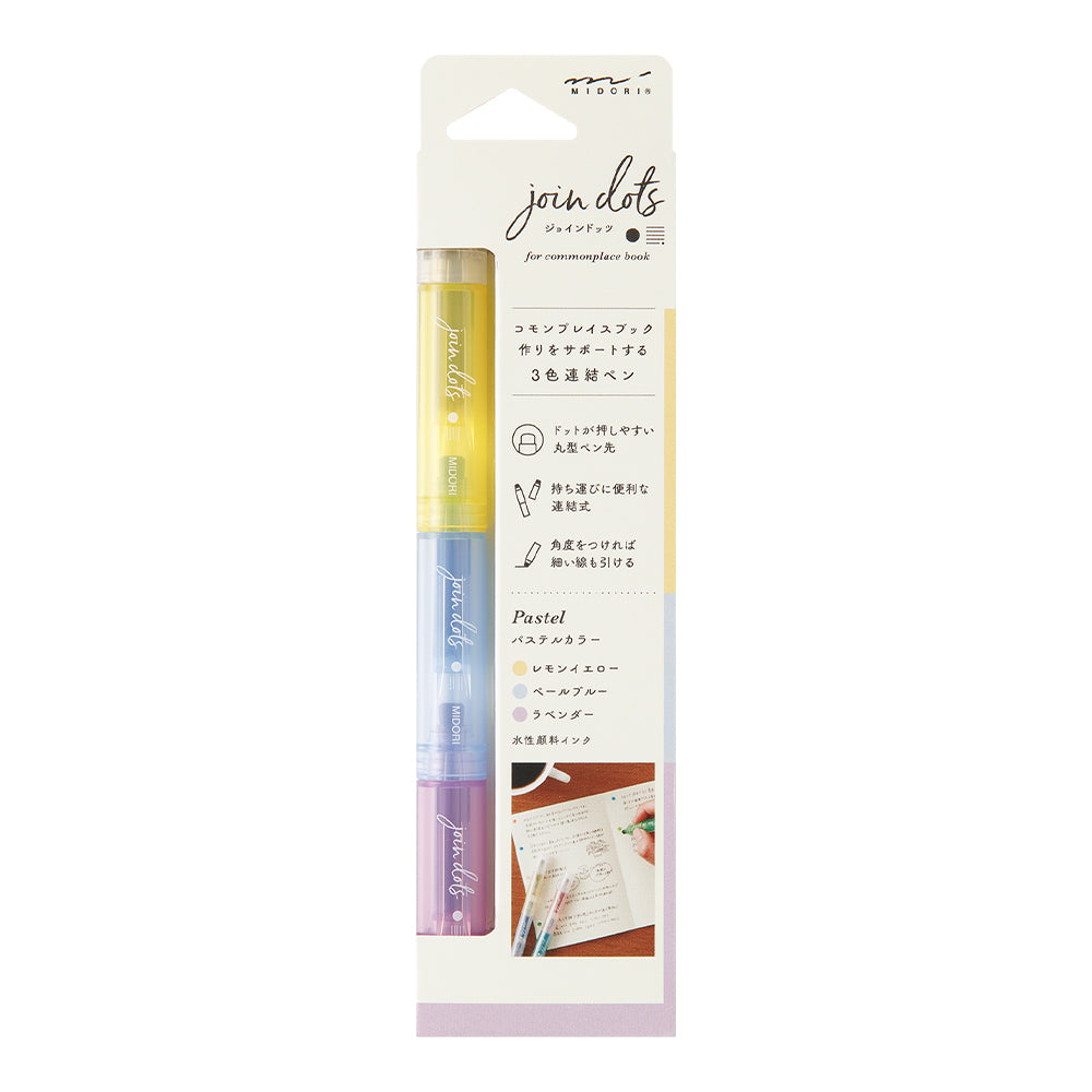 Midori Join Dots Connecting Pen in Pastel — Midori connecting pen — premium stationery and lifestyle, at Cityluxe Singapore