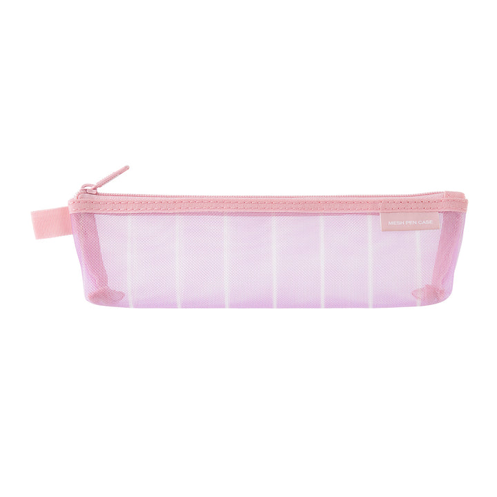 Midori Mesh Pen Case in Stripe Purple [Limited Edition] — Midori pen case — protective pouch for pens and writing instruments, at Cityluxe Singapore