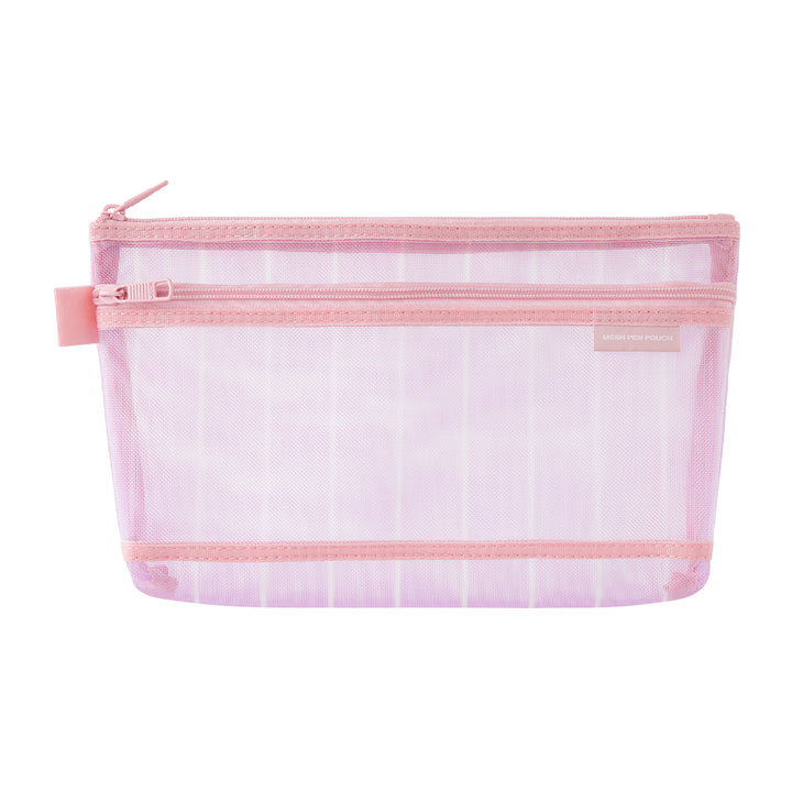 Midori Mesh Pen Pouch in Stripe Purple [Limited Edition] — Midori pen case — protective pouch for pens and writing instruments, at Cityluxe Singapore
