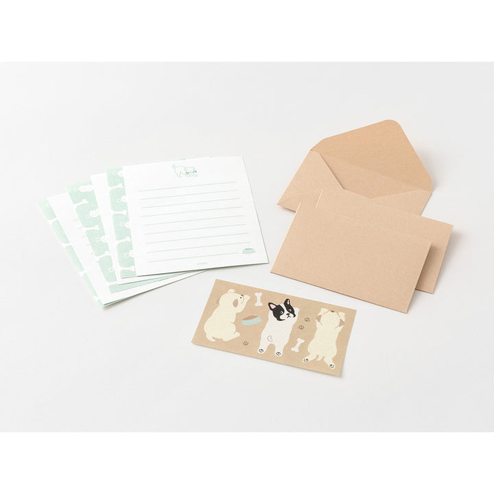Midori Mini Letter Set with Stickers in Hungry Dog — Midori letter set — premium stationery and lifestyle, at Cityluxe Singapore