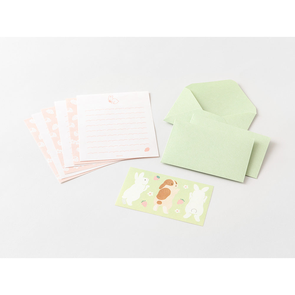 Midori Mini Letter Set with Stickers - Hungry Rabbit — in use