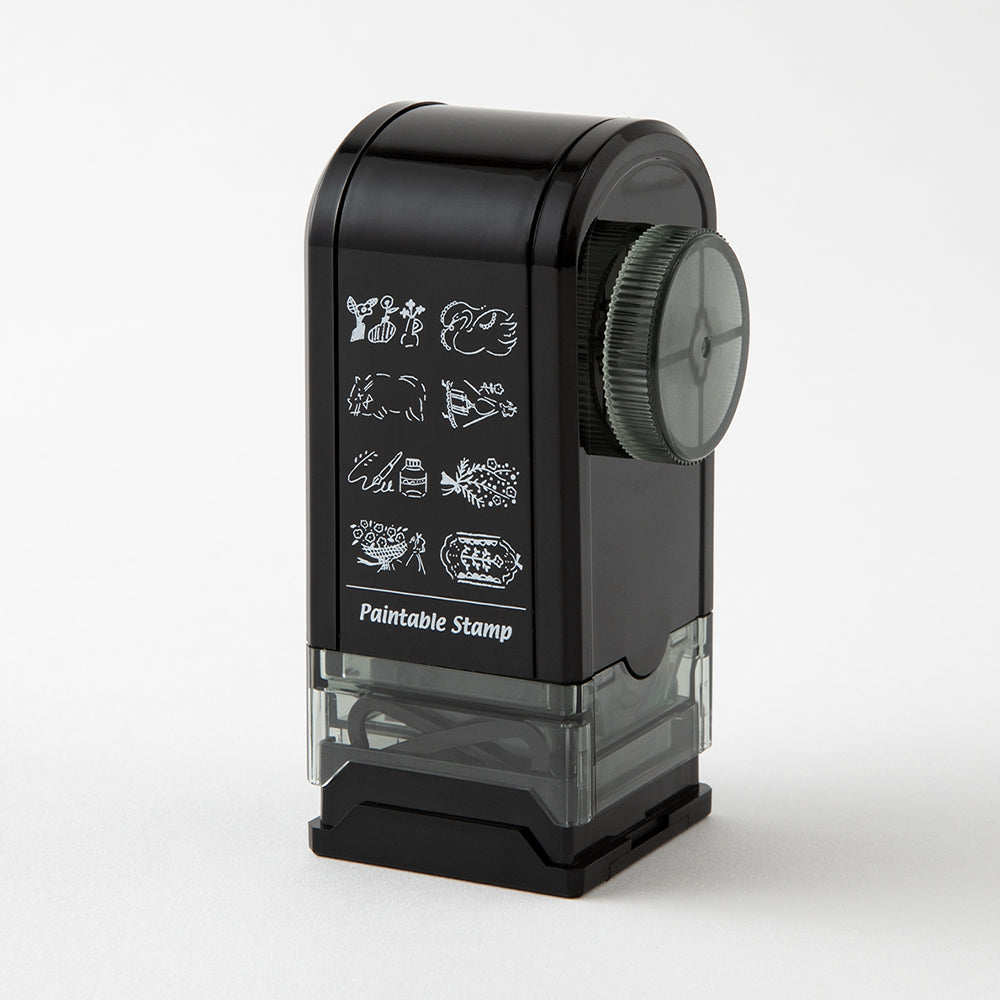 Midori Paintable Rotating Stamp Dial in Antique — Midori rubber stamp — decorative stamp for journaling and paper craft, at Cityluxe Singapore