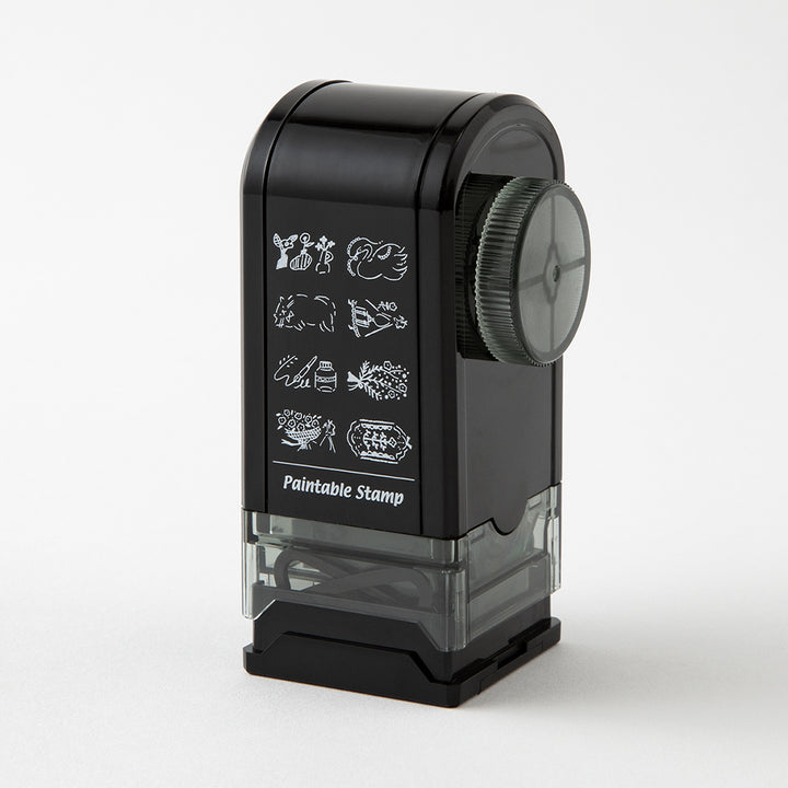 Midori Paintable Rotating Stamp Dial in Antique — Midori rubber stamp — decorative stamp for journaling and paper craft, at Cityluxe Singapore