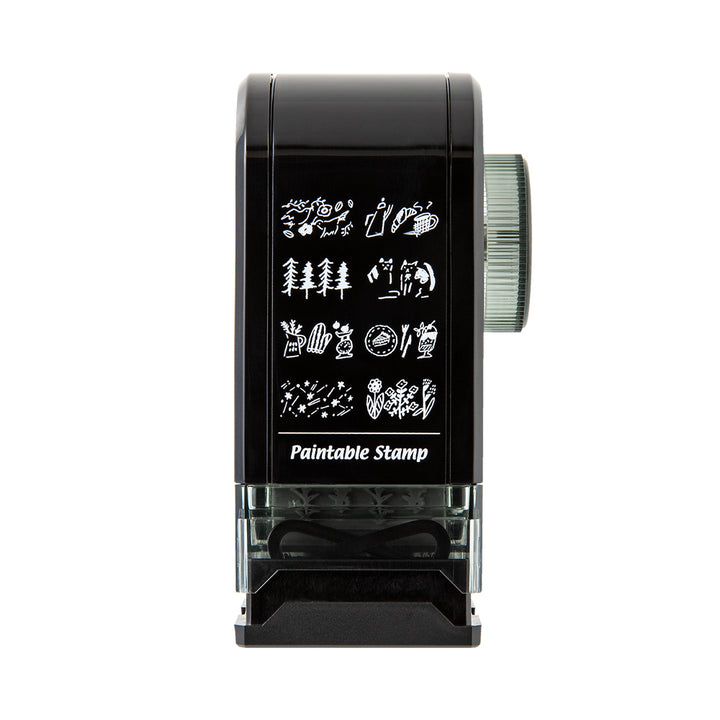 Midori Paintable Rotating Stamp Dial in Connection — Midori rubber stamp — decorative stamp for journaling and paper craft, at Cityluxe Singapore