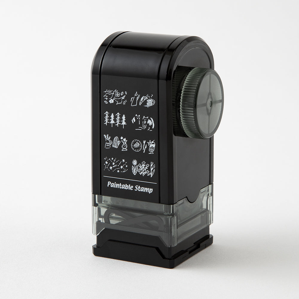 Midori Paintable Rotating Stamp Dial in Connection — Midori rubber stamp — decorative stamp for journaling and paper craft, at Cityluxe Singapore