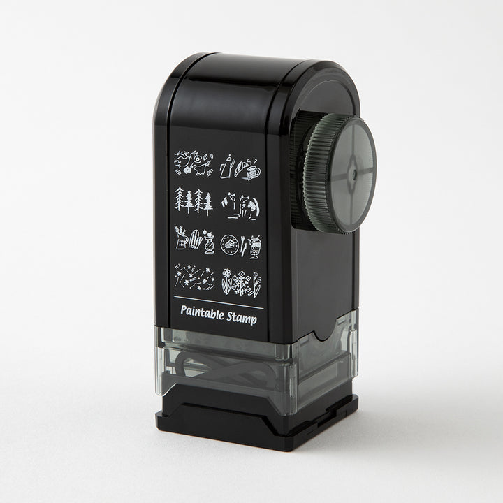 Midori Paintable Rotating Stamp Dial in Connection — Midori rubber stamp — decorative stamp for journaling and paper craft, at Cityluxe Singapore