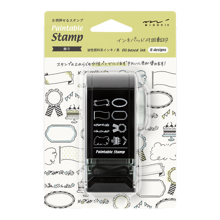 Midori Paintable Rotating Stamp Dial in Decoration — Midori rubber stamp — decorative stamp for journaling and paper craft, at Cityluxe Singapore