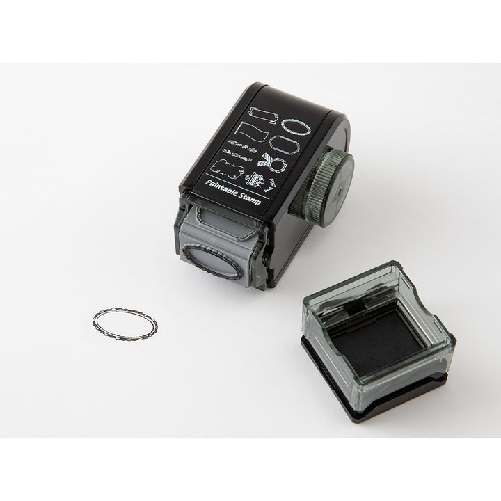 Midori Paintable Rotating Stamp Dial in Decoration — Midori rubber stamp — decorative stamp for journaling and paper craft, at Cityluxe Singapore