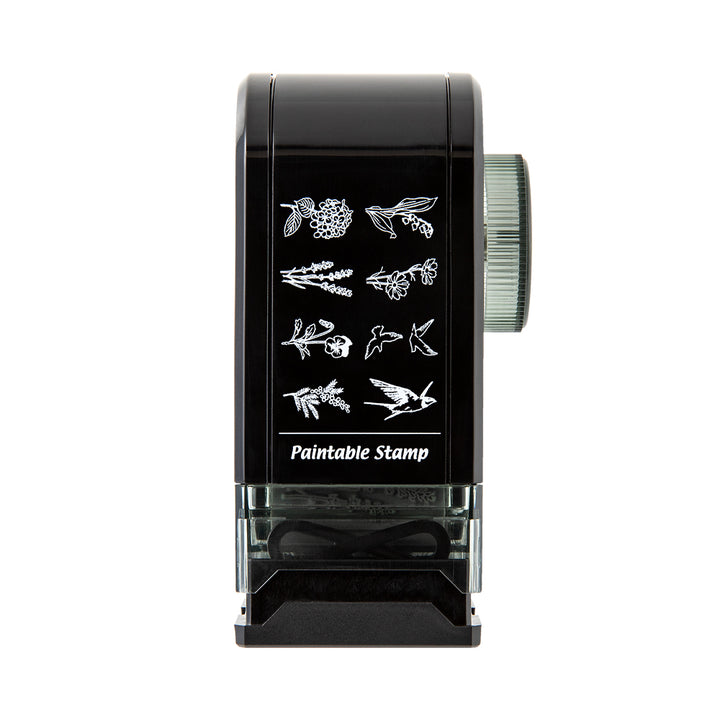 Midori Paintable Rotating Stamp Dial in Flower &amp; Bird — Midori rubber stamp — decorative stamp for journaling and paper craft, at Cityluxe Singapore