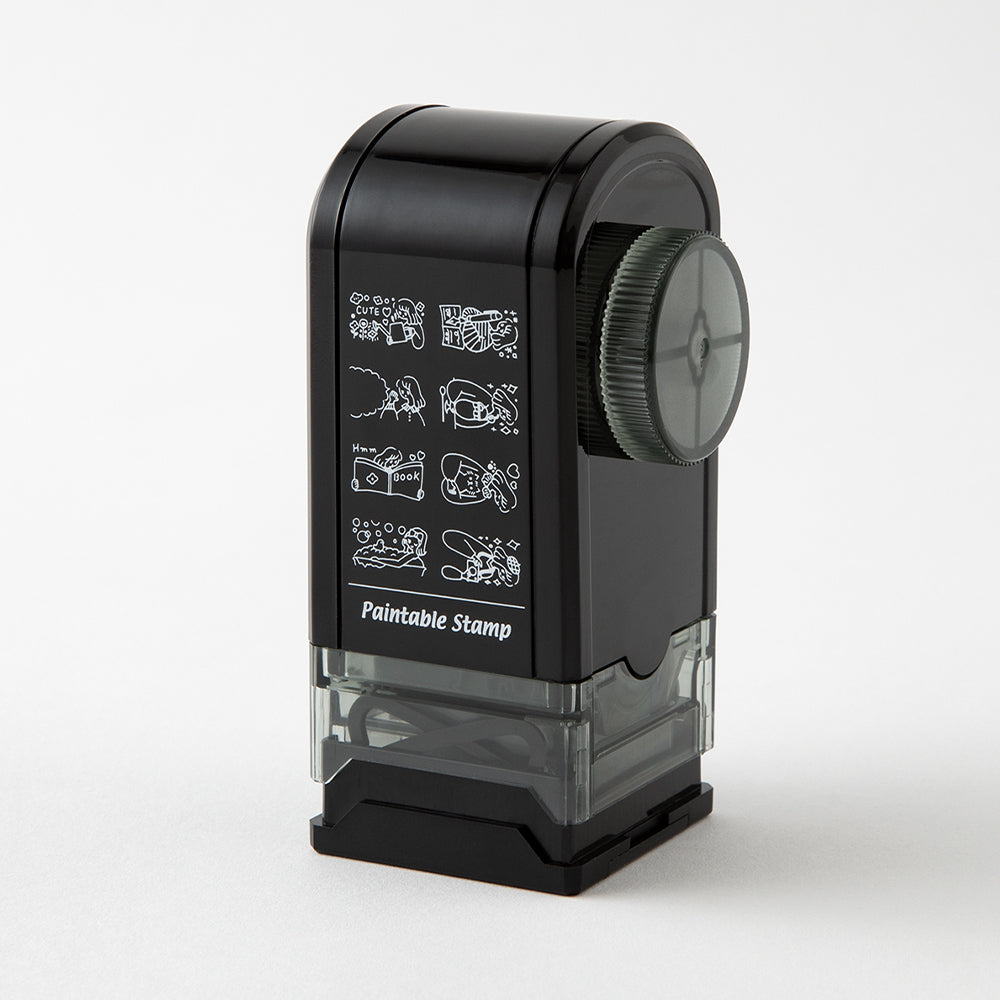 Midori Paintable Rotating Stamp Dial in Life — Midori rubber stamp — decorative stamp for journaling and paper craft, at Cityluxe Singapore
