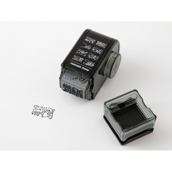 Midori Paintable Rotating Stamp Dial in Life — Midori rubber stamp — decorative stamp for journaling and paper craft, at Cityluxe Singapore