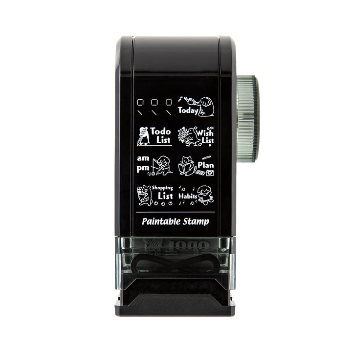 Midori Paintable Rotating Stamp Dial in List — Midori rubber stamp — decorative stamp for journaling and paper craft, at Cityluxe Singapore