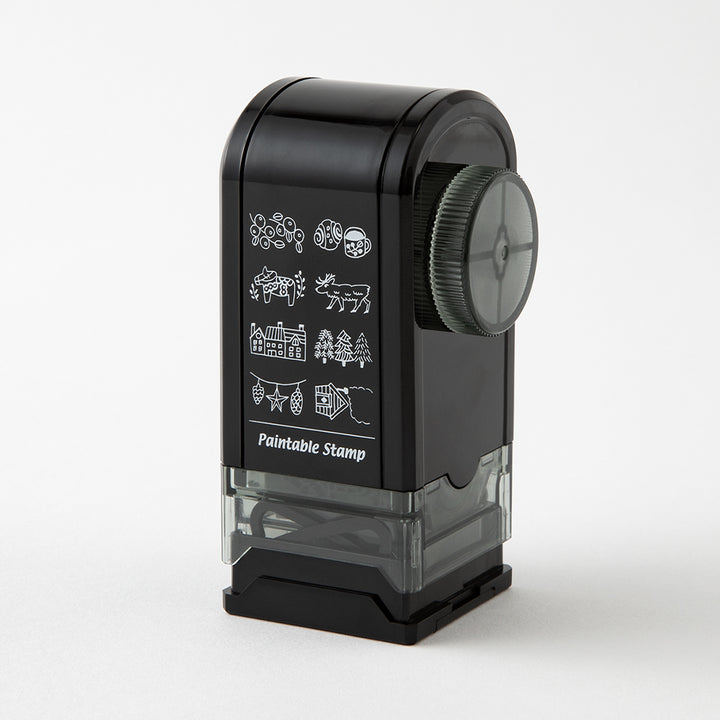 Midori Paintable Rotating Stamp Dial in Nordic Motif — Midori rubber stamp — decorative stamp for journaling and paper craft, at Cityluxe Singapore