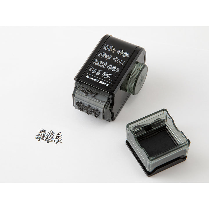 Midori Paintable Rotating Stamp Dial in Nordic Motif — Midori rubber stamp — decorative stamp for journaling and paper craft, at Cityluxe Singapore