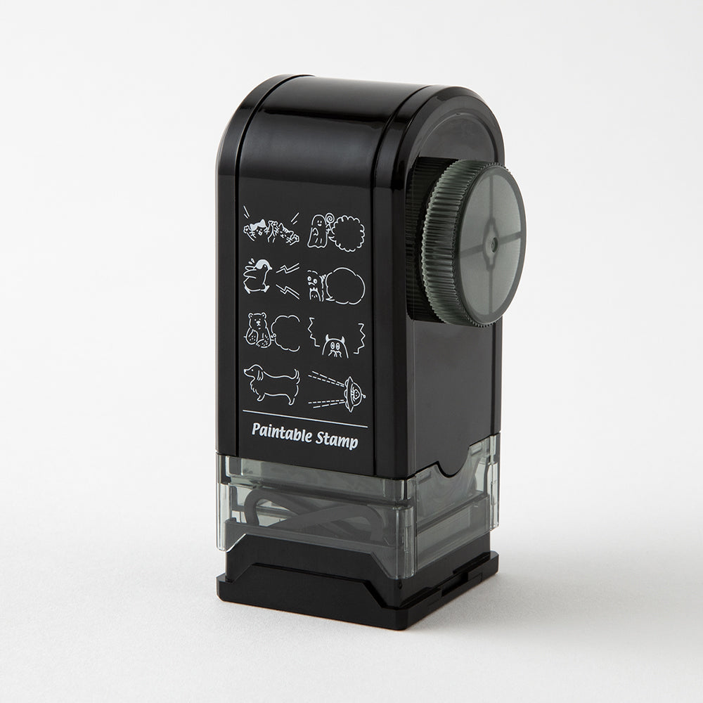 Midori Paintable Rotating Stamp Dial in Speech Bubble — Midori rubber stamp — decorative stamp for journaling and paper craft, at Cityluxe Singapore