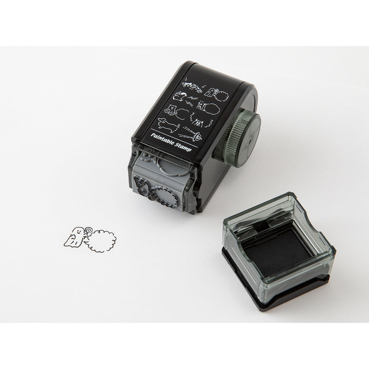 Midori Paintable Rotating Stamp Dial in Speech Bubble — Midori rubber stamp — decorative stamp for journaling and paper craft, at Cityluxe Singapore