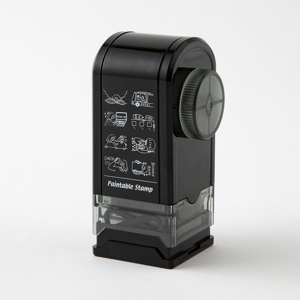 Midori Paintable Rotating Stamp Dial in Supporting My Fave — Midori rubber stamp — decorative stamp for journaling and paper craft, at Cityluxe Singapore