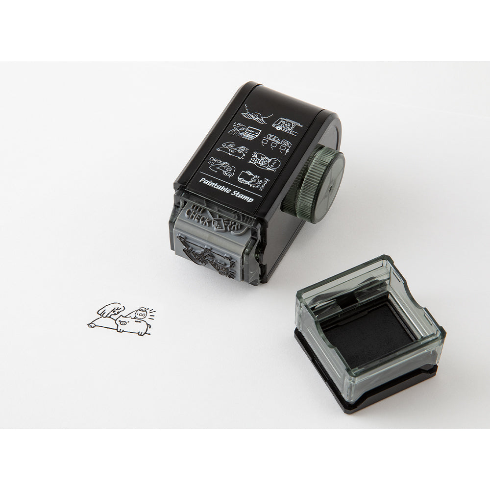 Midori Paintable Rotating Stamp Dial in Supporting My Fave — Midori rubber stamp — decorative stamp for journaling and paper craft, at Cityluxe Singapore
