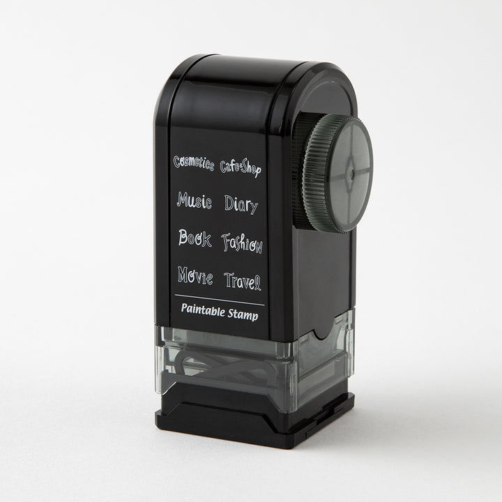 Midori Paintable Rotating Stamp Dial in Title — Midori rubber stamp — decorative stamp for journaling and paper craft, at Cityluxe Singapore