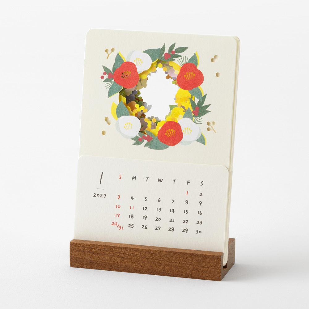Midori Calendar Laser Processing Flowers 2027