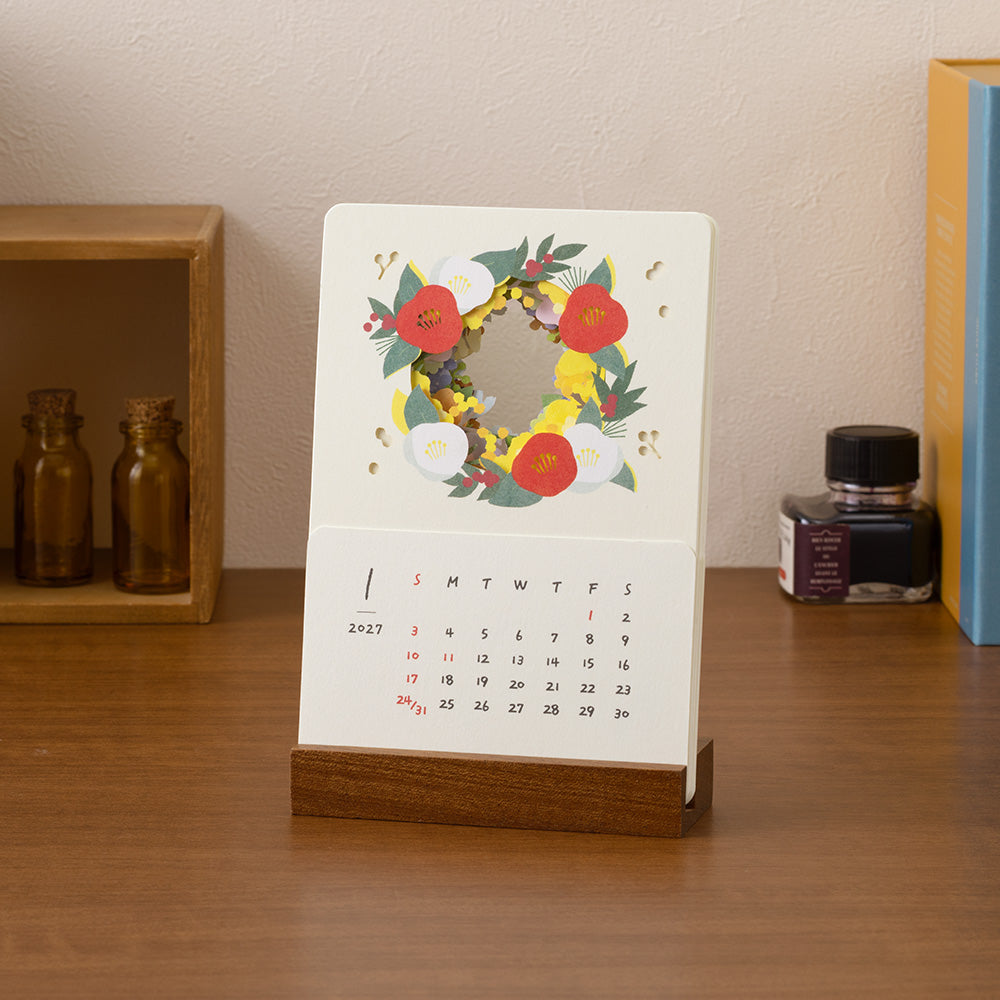Midori Calendar Laser Processing Flowers 2027