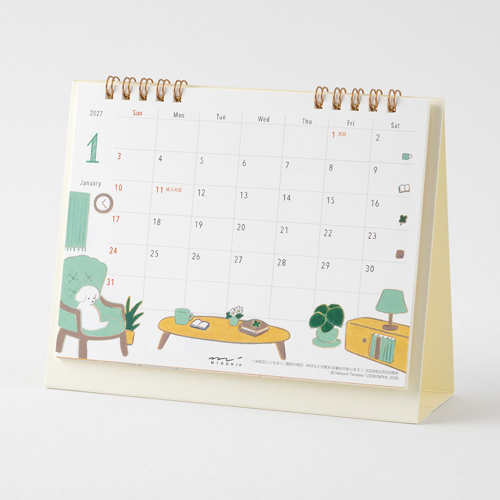 Midori Medium Calendar Ring Dog 2027