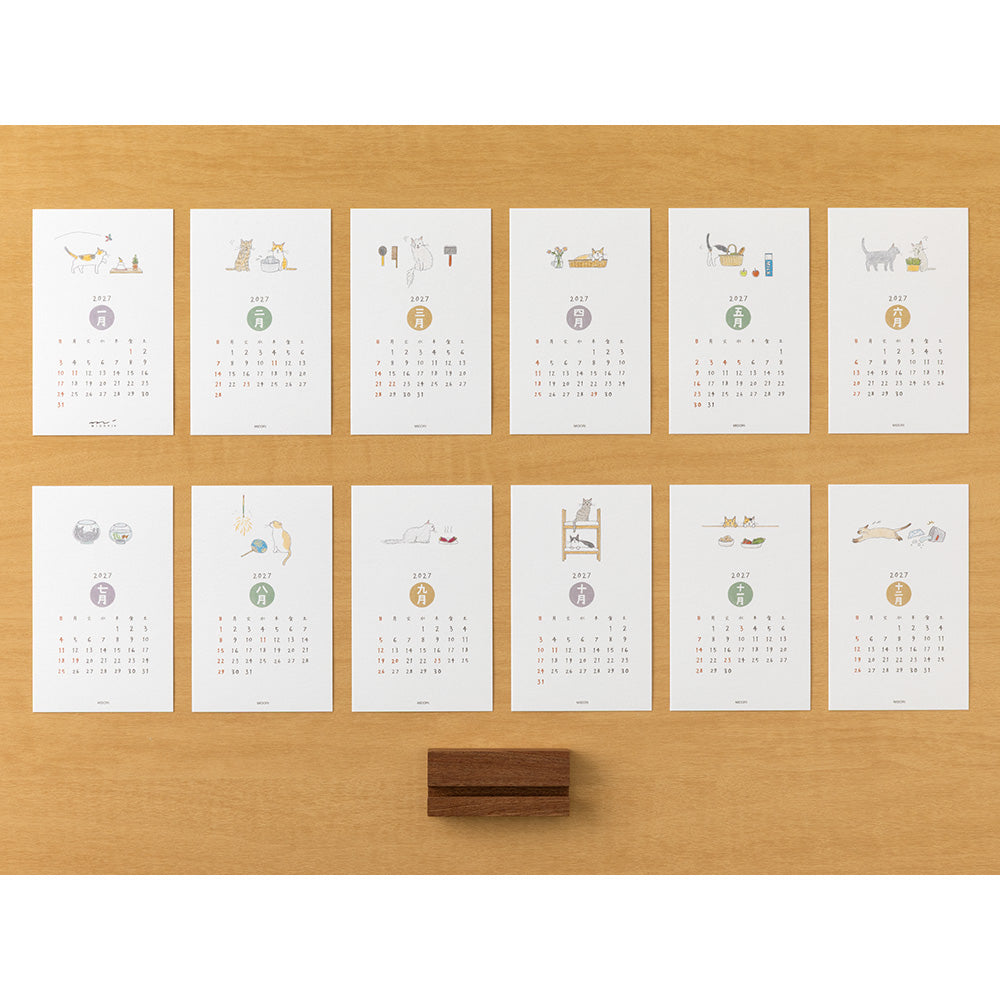 Midori Stand Calendar Cat 2027