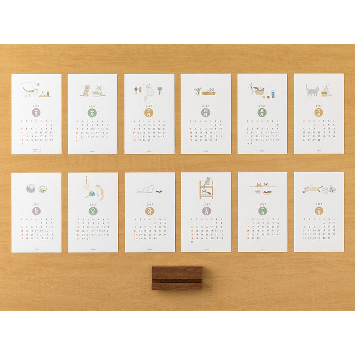 Midori Stand Calendar Cat 2027
