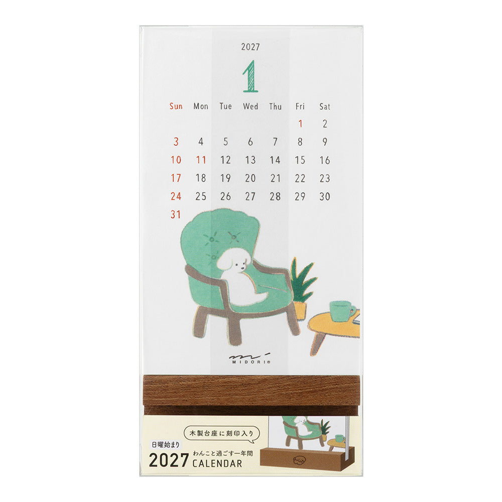 Midori Stand Calendar Dog 2027