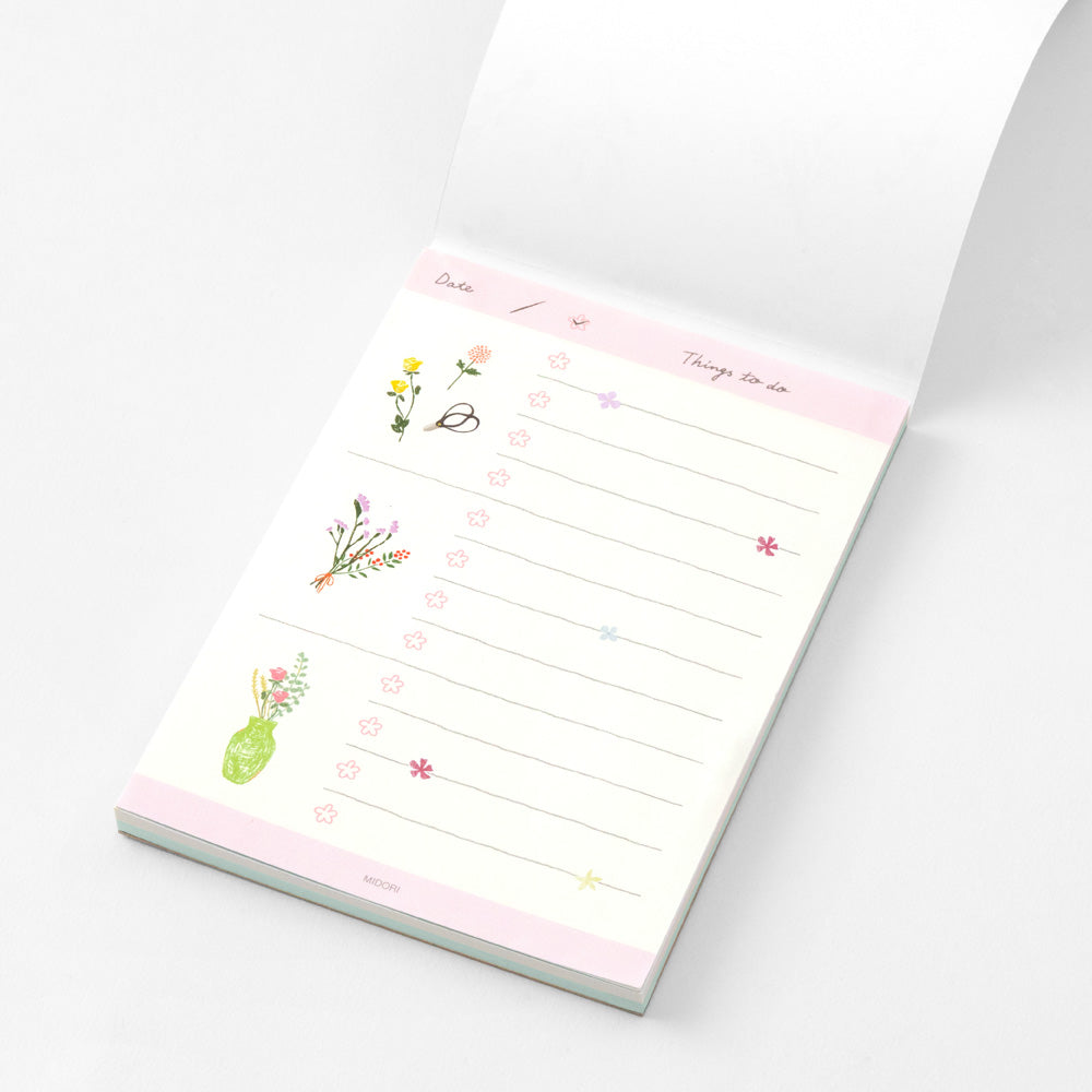 Midori To do Memo Pad in Dried Flower — Midori memo pad — premium stationery and lifestyle, at Cityluxe Singapore