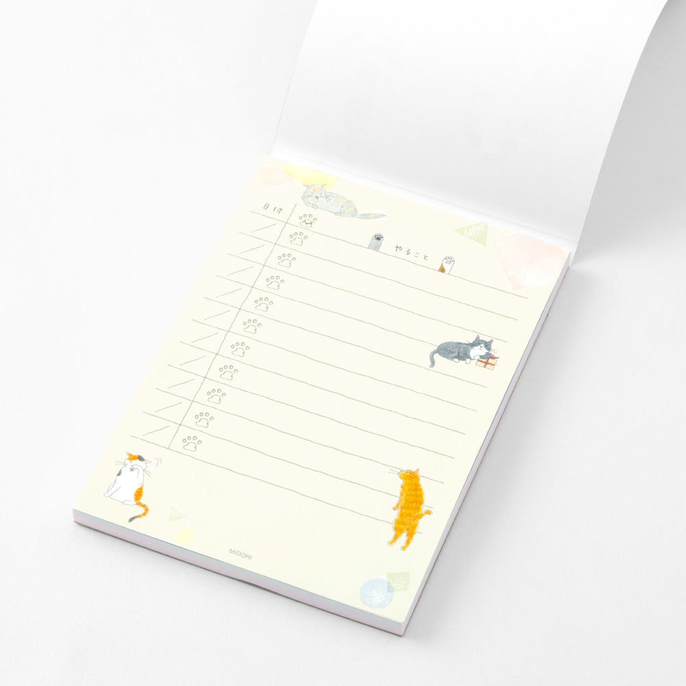 Midori To do Memo Pad in Cat — Midori memo pad — premium stationery and lifestyle, at Cityluxe Singapore