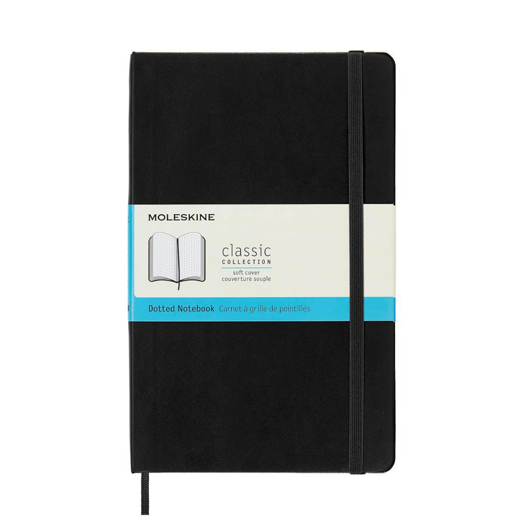 Moleskine Softcover Classic Notebook in Dotted / Large / Black — Moleskine notebook — quality writing journal with premium paper, at Cityluxe Singapore stationery store
