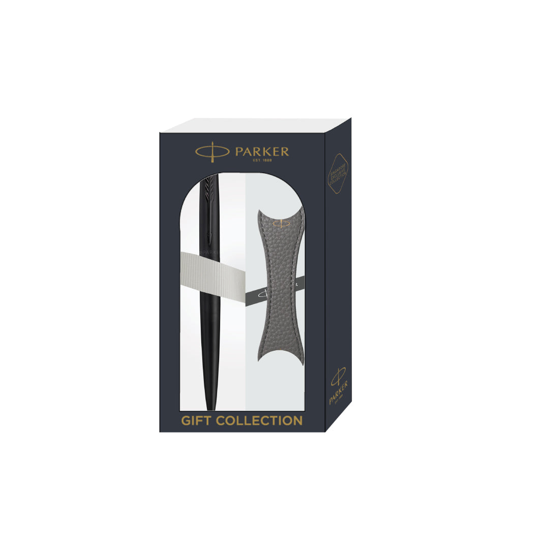 Parker Jotter XL Ballpoint Pen Gift Set - Monochrome Black with Black Trim with Magnetic Clip