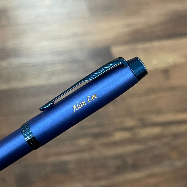 Parker IM Monochrome Blue Rollerball Pen with Leather Key Hook Set