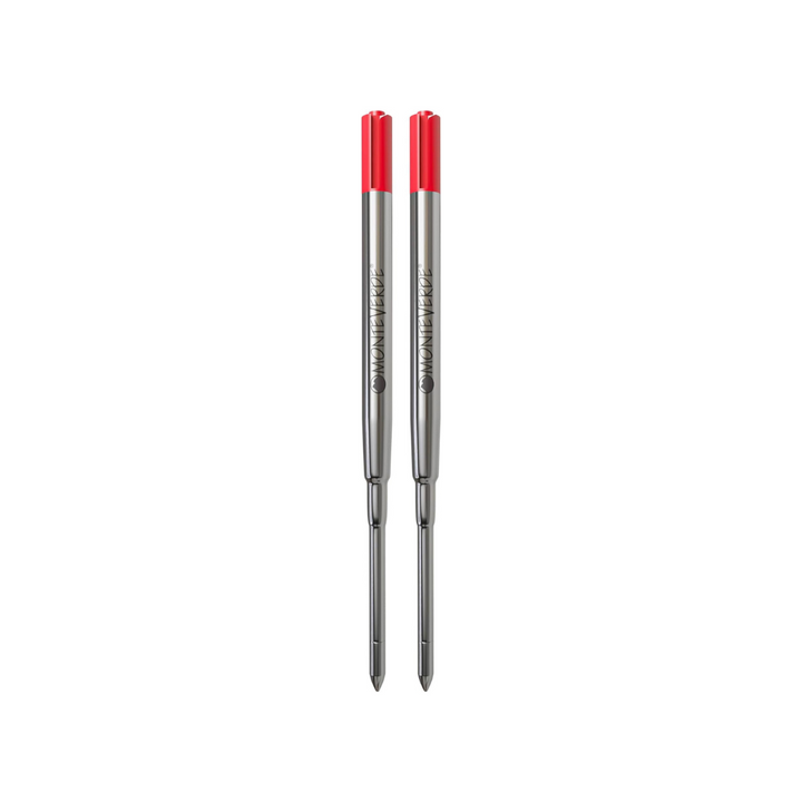 Monteverde Soft Roll Ballpoint Refill To Fit Parker Ballpoint Pen (Pack of 2) in Red / Medium — Monteverde ballpoint pen — reliable smooth-writing everyday pen, at Cityluxe Singapore