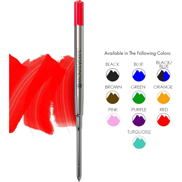 이미지를 갤러리 뷰어에 로드 , Monteverde Soft Roll Ballpoint Refill To Fit Parker Ballpoint Pen (Pack of 2) - Red / Medium
